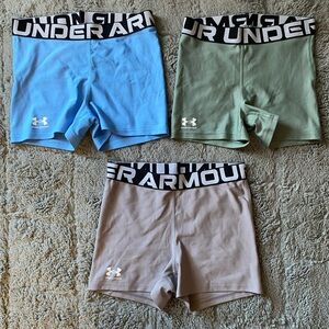 Under Armour Women’s workout shorts - Blue, Green, Gray